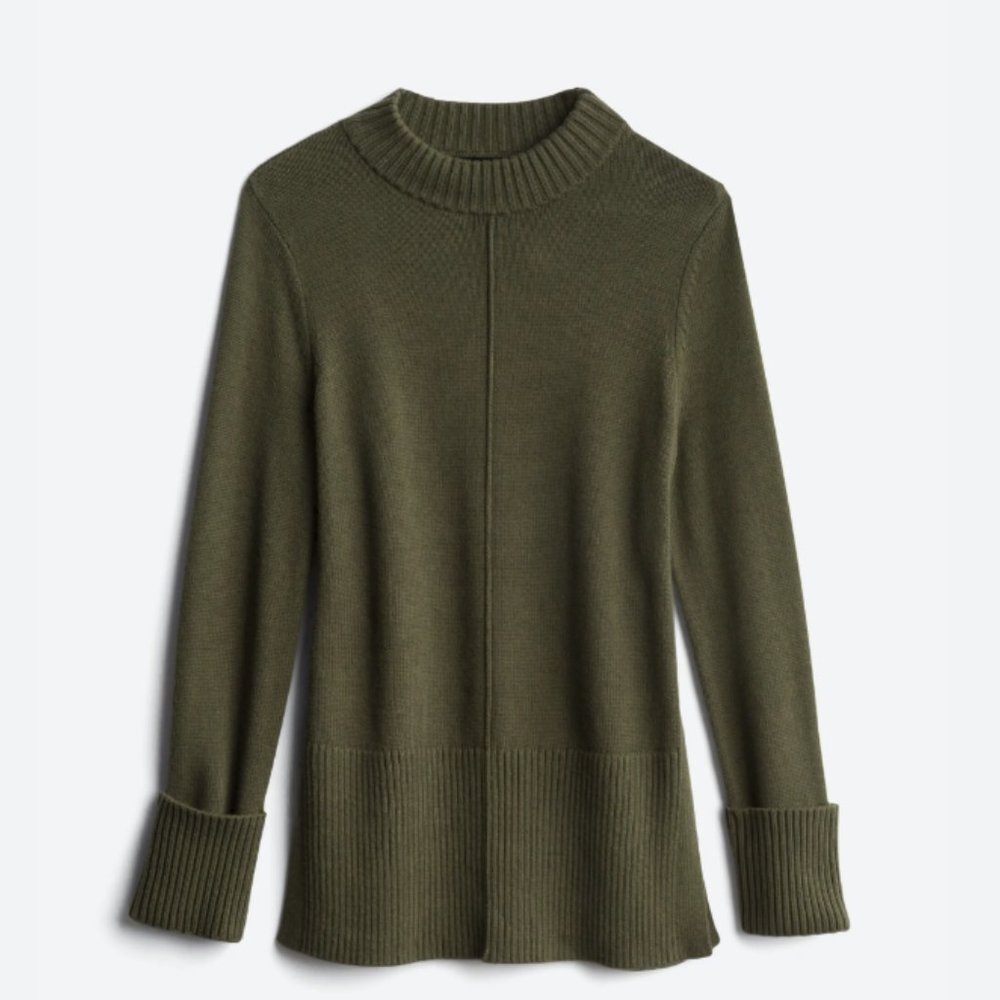 Nallie Rib Cuff Side Slit Pullover
